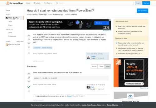 
                            2. How do I start remote desktop from PowerShell? - Stack ...