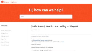 
                            10. How do I start selling on Shopee? - Help