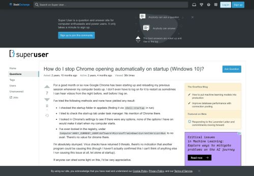 
                            7. How do I stop Chrome opening automatically on startup (Windows 10 ...