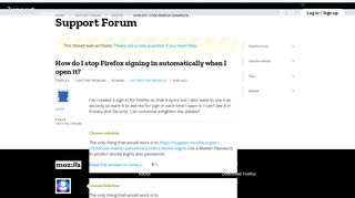 
                            2. How do I stop Firefox signing in automatically when I open it ...