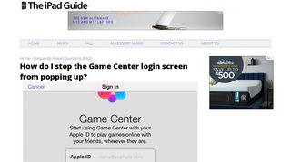 
                            5. How do I stop the Game Center login screen from popping up? | The ...