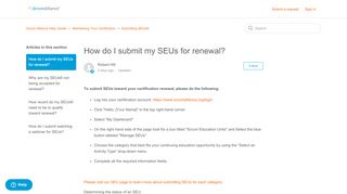 
                            7. How do I submit my SEUs for renewal? – Scrum Alliance Help Center