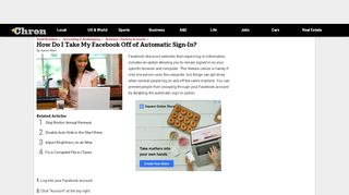 
                            2. How Do I Take My Facebook Off of Automatic Sign-In? | Chron.com