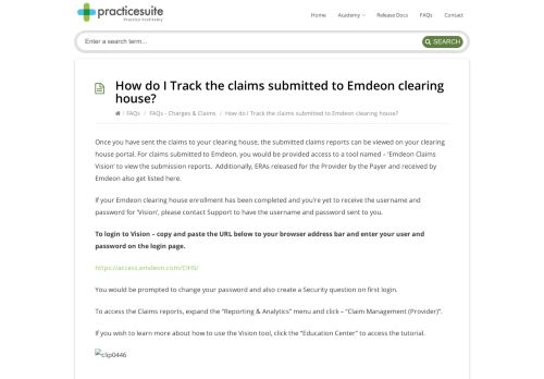 
                            4. How do I – Track the claims submitted to Emdeon clearing house ...