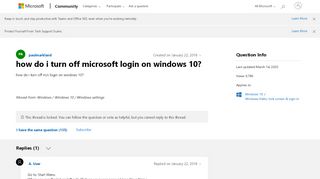 
                            4. how do i turn off microsoft login on windows 10? - Microsoft Community