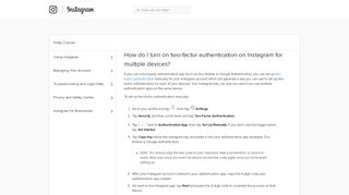 
                            3. How do I turn on two-factor authentication on Instagram for multiple ...