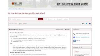 
                            2. How do I type fractions into Microsoft Word? - LibAnswers
