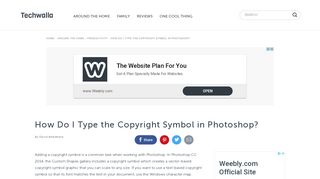 
                            2. How Do I Type the Copyright Symbol in Photoshop? | Techwalla.com