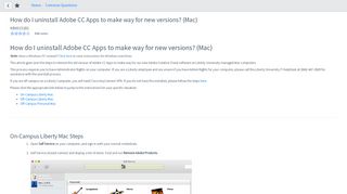 
                            13. How do I uninstall Adobe CC Apps to make way for ... - ServiceNow