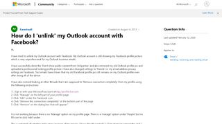 
                            8. How do I 'unlink' my Outlook account with Facebook? - Microsoft ...