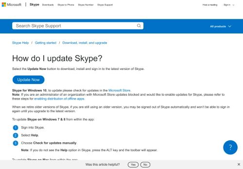 
                            6. How do I update Skype? | Skype Support