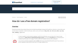 
                            8. How do I use a free domain registration? – DreamHost