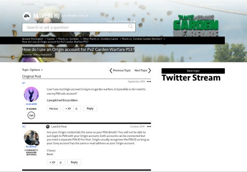 
                            1. How do I use an Origin account for PvZ Garden Warfare PS3 ...