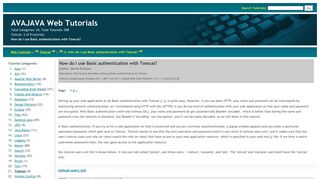 
                            3. How do I use Basic authentication with Tomcat? - Web Tutorials ...