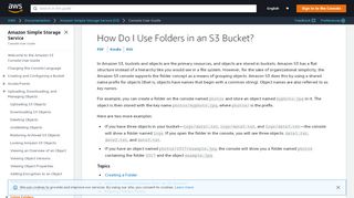 
                            3. How do I use folders in an S3 Bucket? - Amazon Simple Storage Service