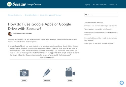 
                            13. How do I use Google Apps or Google Drive with Seesaw? – Seesaw ...