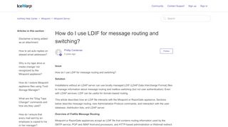 
                            11. How do I use LDIF for message routing and switching? – IceWarp ...