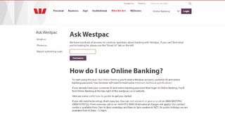 
                            3. How do I use Online Banking? - Ask Westpac >> Westpac New Zealand