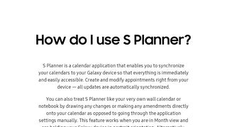 
                            2. How do I use S Planner? - The Official Samsung Galaxy site