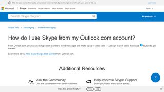 
                            2. How do I use Skype from my Outlook.com account? | Skype Support