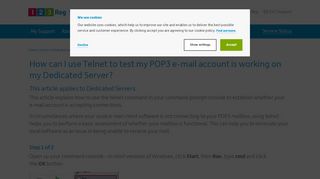 
                            3. How do I use Telnet to test my POP3 email account? | 123 Reg