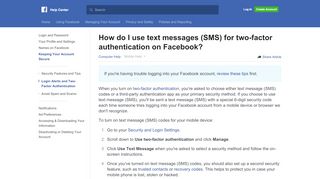 
                            6. How do I use text messages (SMS) for two-factor authentication ...