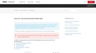 
                            6. How Do I Use the Livestream Mobile App? – Livestream