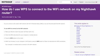 
                            12. How do I use WPS to connect to the WiFi network on my Nighthawk ...