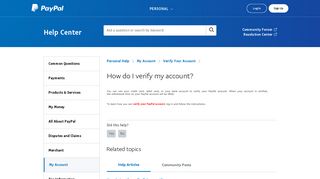 
                            5. How do I verify my account? - PayPal