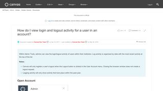
                            12. How do I view login and logout activity for a u... | Canvas LMS ...
