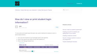 
                            12. How do I view or print student login information? – Code.org