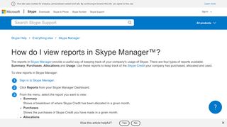 
                            10. How do I view reports in Skype Manager™? | Skype Support