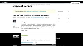 
                            5. How do I view saved usernames and passwords? | Firefox Support ...