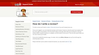 
                            6. How do I write a review? | Support Center | Yelp