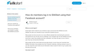 
                            10. How do members log in to SilkStart using their Facebook account ...