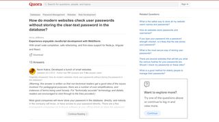 
                            3. How do modern websites check user passwords without storing the ...