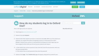 
                            5. How do my students log in to Oxford Owl? - Oxford Digital