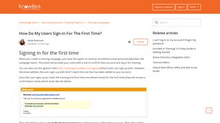 
                            2. How Do My Users Sign-In For The First Time? - contact KnowBe4 ...