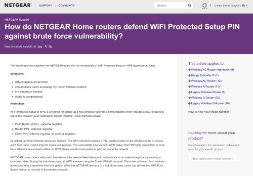 
                            12. How do NETGEAR Home routers defend WiFi Protected Setup PIN ...