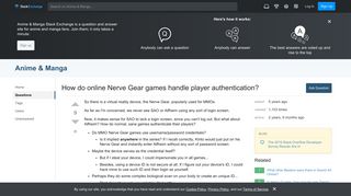 
                            5. How do online Nerve Gear games handle player authentication ...