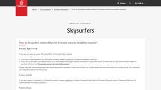 
                            3. How do Skysurfers redeem Miles for Emirates rewards or partner ...