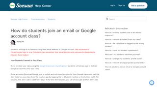 
                            7. How do students join an email or Google account class? – Seesaw ...
