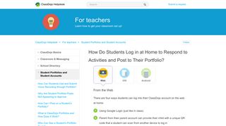 
                            5. How Do Students Log in at Home to Respond to Activities and Post to ...