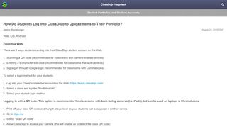 
                            7. How Do Students Log into ClassDojo to Upload Items to Their ...