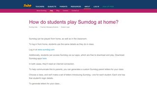 
                            3. How do students play Sumdog at home? – Sumdog Help