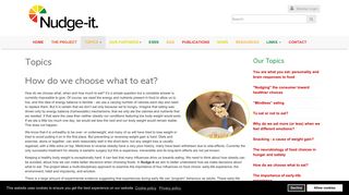 
                            9. How do we choose what to eat? | Topics - Nudge-it