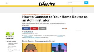How Do You Access a Home Router as Admin - Lifewire