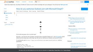 
                            9. How do you authorize Outlook.com with Microsoft Graph? - Stack ...