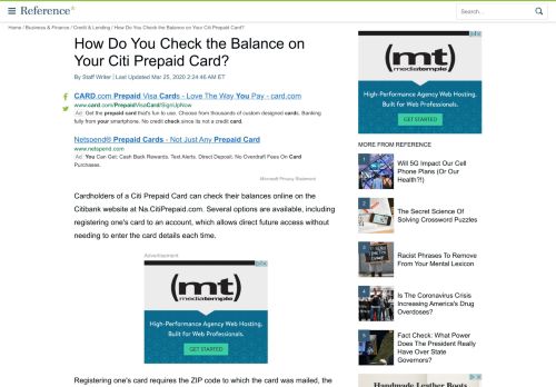 
                            6. How Do You Check the Balance on Your Citi Prepaid Card ...