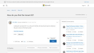
                            6. How do you find the tenant ID? - Microsoft Tech Community - 89018